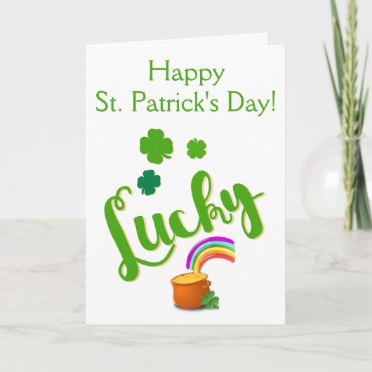 Lucky St. Patrick's Day Card Kaart (Voorkant)