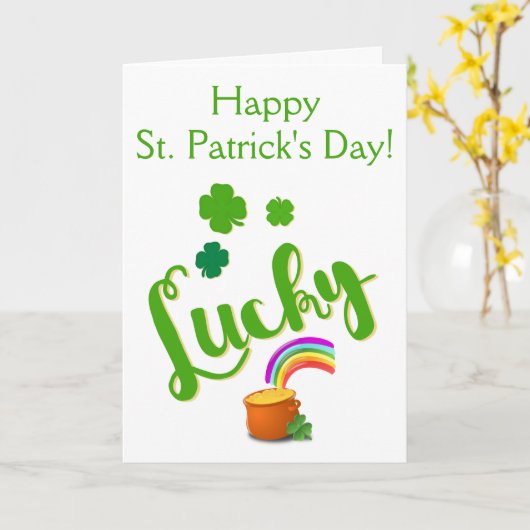 Lucky St. Patrick's Day Card Kaart (Gele Bloem)