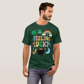 Lucky St Patrick's Day Charm Irish Shamrock T-shirt (Voorkant volledig)