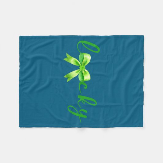 Lucky, St.patricks Day Coquette,shamrock Funny  Fleece Deken (Voorkant (Horizontaal))