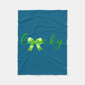 Lucky, St.patricks Day Coquette,shamrock Funny  Fleece Deken (Voorkant)