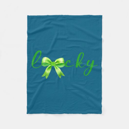 Lucky, St.patricks Day Coquette,shamrock Funny  Fleece Deken (Voorkant)
