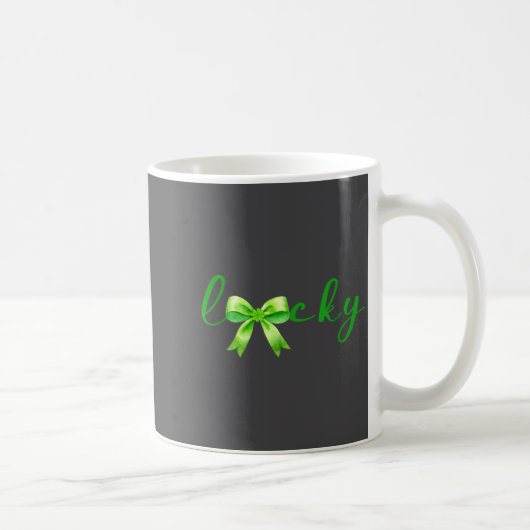 Lucky, St.patricks Day Coquette,shamrock Funny Koffiemok (Rechts)