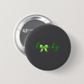 Lucky, St.patricks Day Coquette,shamrock Funny Ronde Button 5,7 Cm (Voorkant /achterkant)