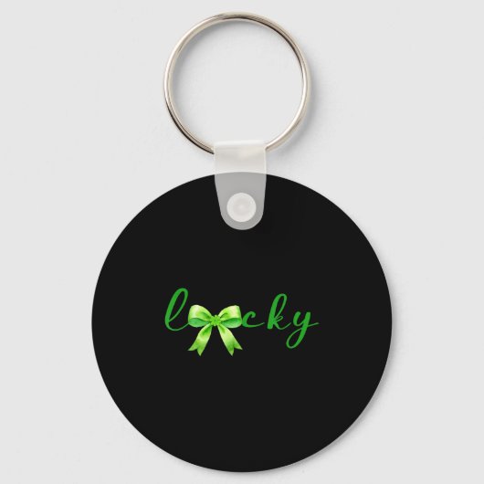Lucky, St.patricks Day Coquette,shamrock Funny  Sleutelhanger (Voorkant)