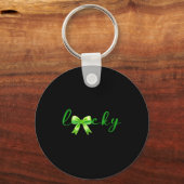 Lucky, St.patricks Day Coquette,shamrock Funny  Sleutelhanger (Voorkant)