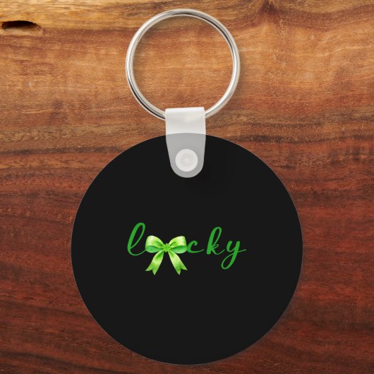 Lucky, St.patricks Day Coquette,shamrock Funny  Sleutelhanger (Voorkant)