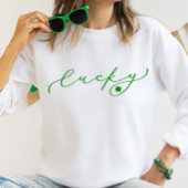 Lucky St. Patrick's Day Cute Green Script Trui