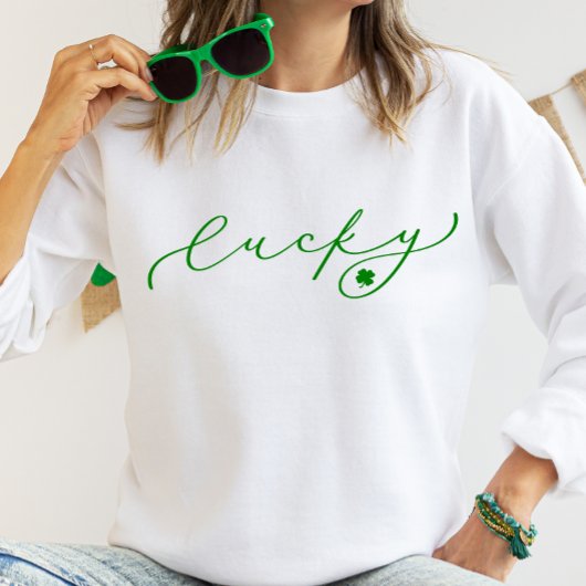 Lucky St. Patrick's Day Cute Green Script Trui