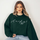 Lucky St. Patrick's Day Cute White Script Trui