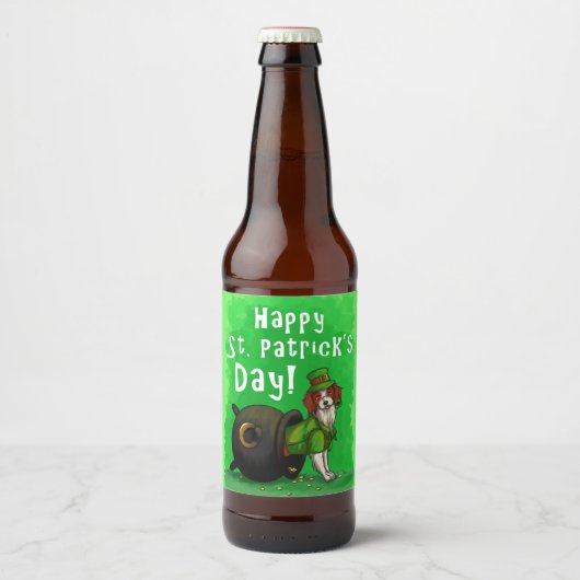 Lucky St. Patrick's Day Dog Bier Etiket (Voorkant)