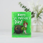 Lucky St. Patrick's Day Dog Briefkaart (Staand voorkant)