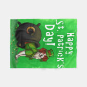 Lucky St. Patrick's Day Dog Fleece Deken (Voorkant (Horizontaal))