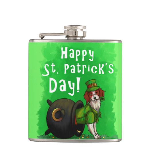 Lucky St. Patrick's Day Dog Heupfles (Voorkant)