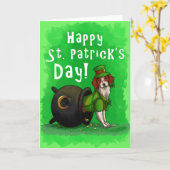 Lucky St. Patrick's Day Dog Kaart (Gele Bloem)
