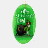 Lucky St. Patrick's Day Dog Keramisch Ornament (Rechts)