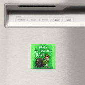 Lucky St. Patrick's Day Dog Magneet (Insitu (Vaatwasser))