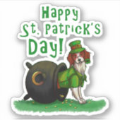 Lucky St. Patrick's Day Dog Sticker (Voorkant)