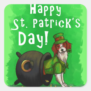 Lucky St. Patrick's Day Dog Vierkante Sticker