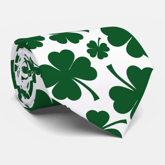 Lucky St. Patricks Day Four Leaf Clover Stropdas (Opgerold)