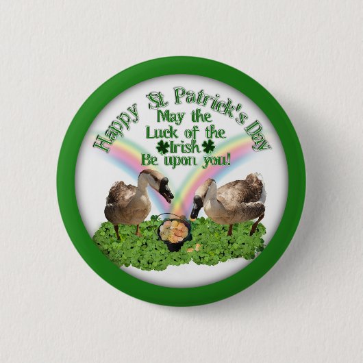 Lucky St. Patrick's Day Geese Ronde Button 5,7 Cm (Voorkant)