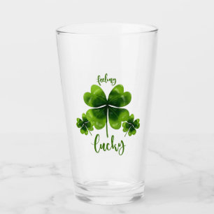 Lucky St Patrick's Day Glass met Shamrock Glas