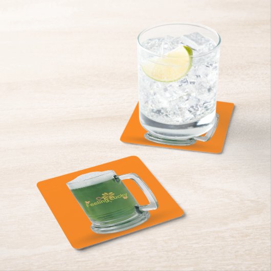 Lucky St. Patrick's Day Green Beer Kartonnen Onderzetters (Insitu)