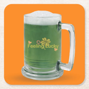 Lucky St. Patrick's Day Green Beer Kartonnen Onderzetters