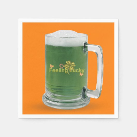Lucky St. Patrick's Day Green Beer Servet (Voorkant)