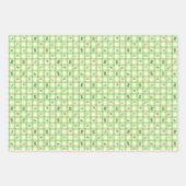 Lucky St Patricks Day Green Plaid Clover Inpakpapier Vel (Voorkant 2)