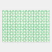 Lucky St Patricks Day Green Plaid Clover Inpakpapier Vel (Voorkant)