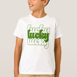 Lucky St Patrick's Day Green Retro 70's Boy's Kind T-shirt