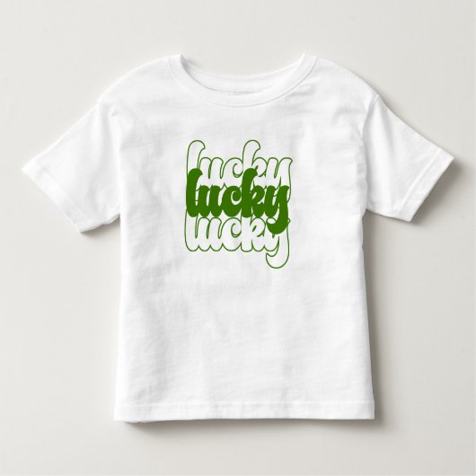 Lucky St Patrick's Day Green Retro 70's Kinder Shirts (Voorkant)