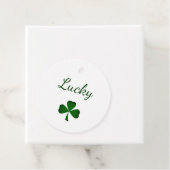 Lucky St. Patrick's Day Green Shamrock Bedankjes Labels (In situ)