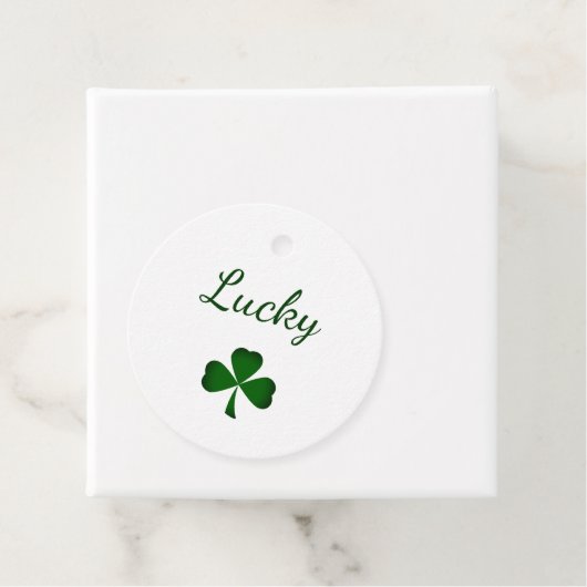 Lucky St. Patrick's Day Green Shamrock Bedankjes Labels (In situ)