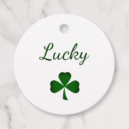 Lucky St. Patrick's Day Green Shamrock Bedankjes Labels (Voorkant)