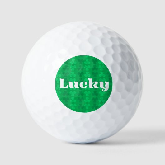 Lucky St. Patrick's Day Green Shamrock Pattern Golfballen (Voorkant)