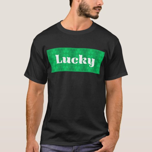 Lucky St. Patrick's Day Green Shamrock Pattern T-shirt (Voorkant)