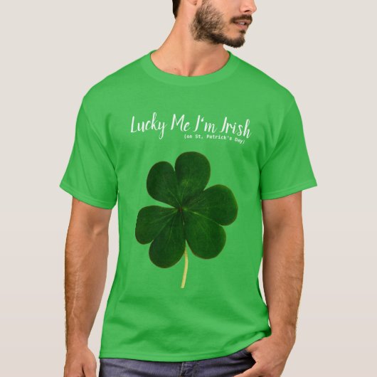 Lucky St. Patrick's Day Green Shamrock T-Shirt (Voorkant)