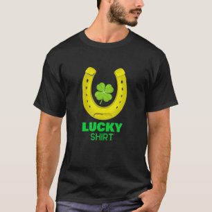 Lucky, St. Patrick's Day Hoefijzer, Clover T-shirt