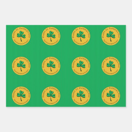 Lucky St Patrick's Day Kinder Inpakpapier Vel (Voorkant 3)