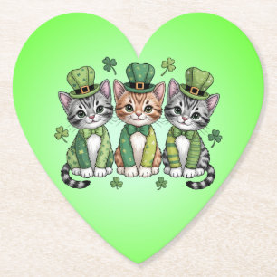 Lucky St. Patrick's Day Kittens-47474 Kartonnen Onderzetters