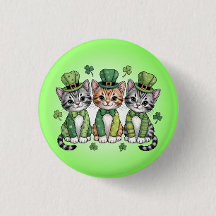 Lucky St. Patrick's Day Kittens-47474 Ronde Button 3,2 Cm