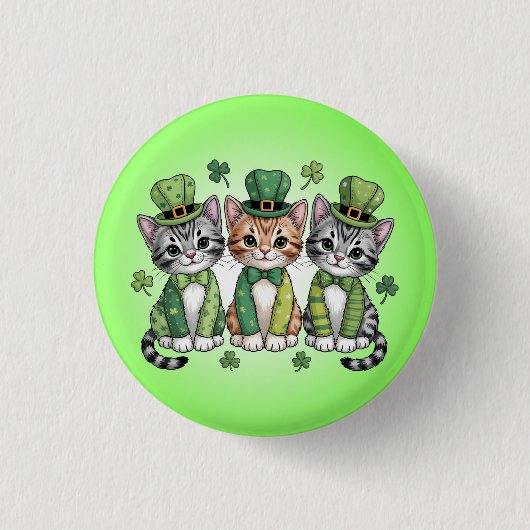 Lucky St. Patrick's Day Kittens-47474 Ronde Button 3,2 Cm (Voorkant)