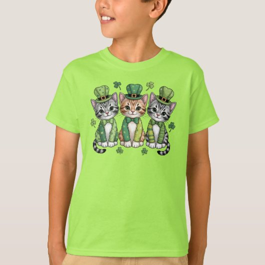 Lucky St. Patrick's Day Kittens-47474 T-shirt (Voorkant)