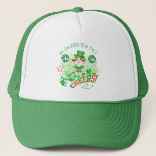 Lucky St Patrick's Day, Leprechaun Cheerleader Trucker Pet