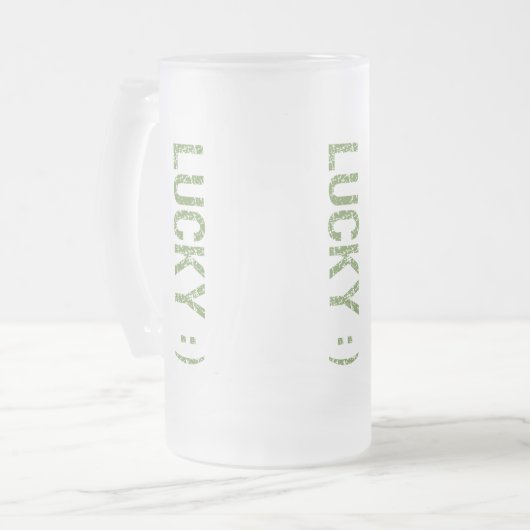 Lucky St. Patrick's Day Matglas Bierpul (Voorkant links)