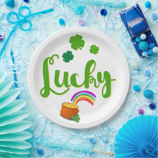 Lucky St. Patrick's Day Paper Borden Papieren Bordje (Feest)