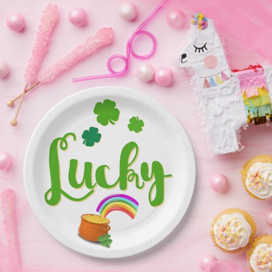 Lucky St. Patrick's Day Paper Borden Papieren Bordje (Feest)