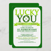 Lucky St. Patricks Day Party-uitnodigingen Kaart (Voorkant / Achterkant)